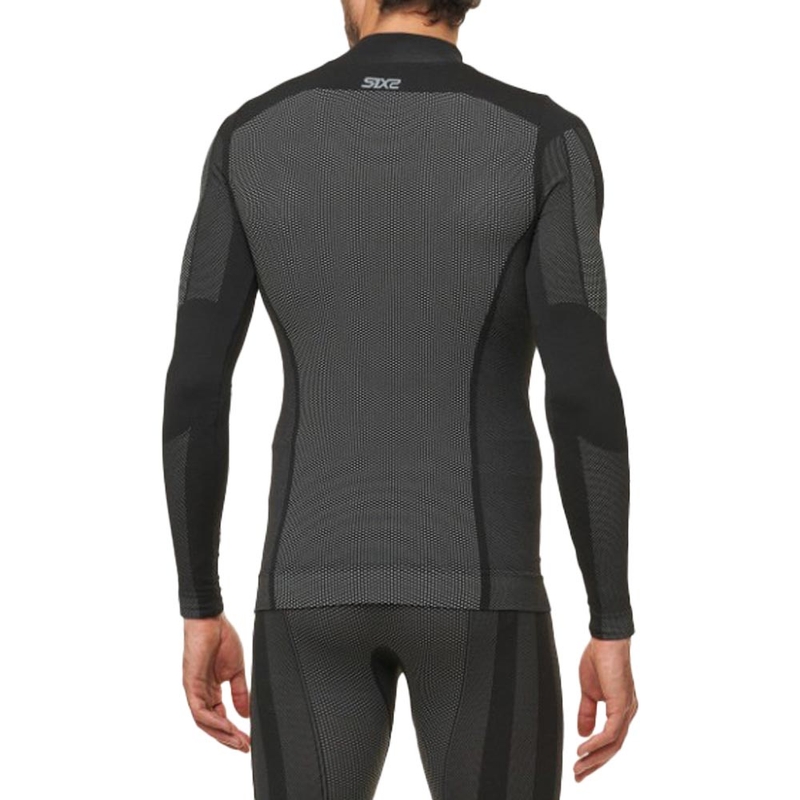 Funktionel langærmet T-shirt SIXS TS3 V2 sort kulstoffiber
