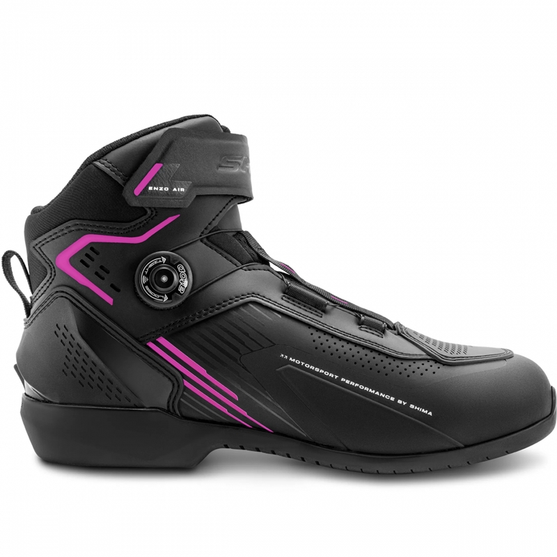 Dame motorcykelstøvler Shima Enzo Air sort-pink