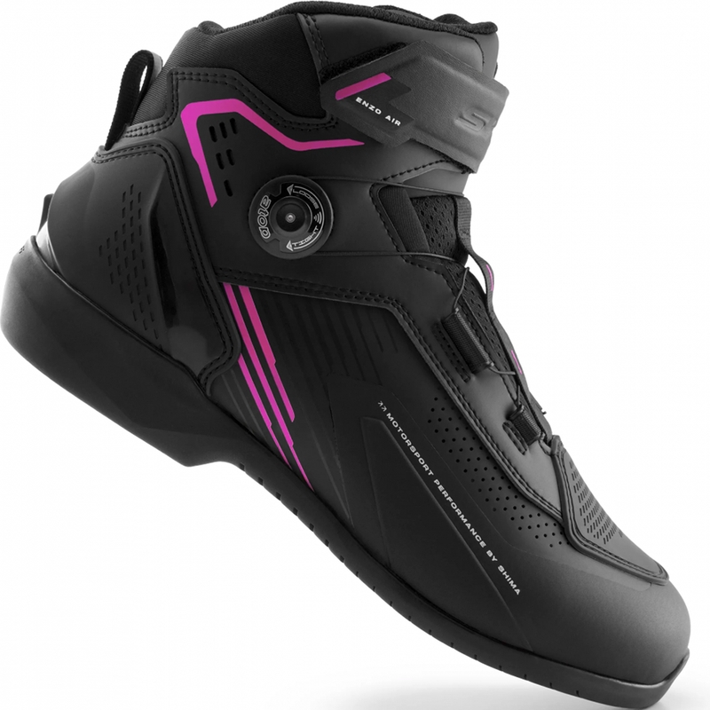 Dame motorcykelstøvler Shima Enzo Air sort-pink