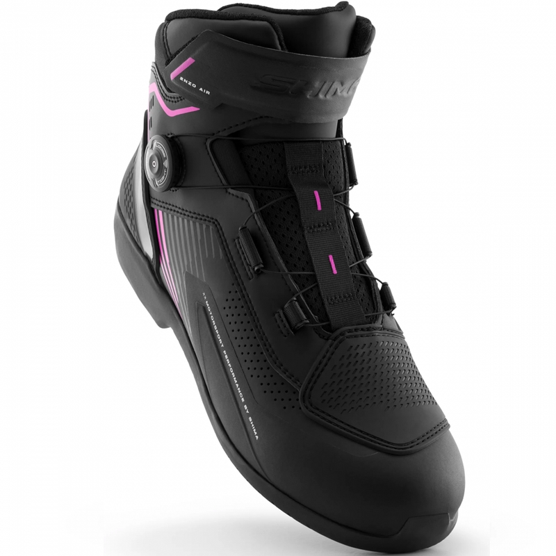 Dame motorcykelstøvler Shima Enzo Air sort-pink