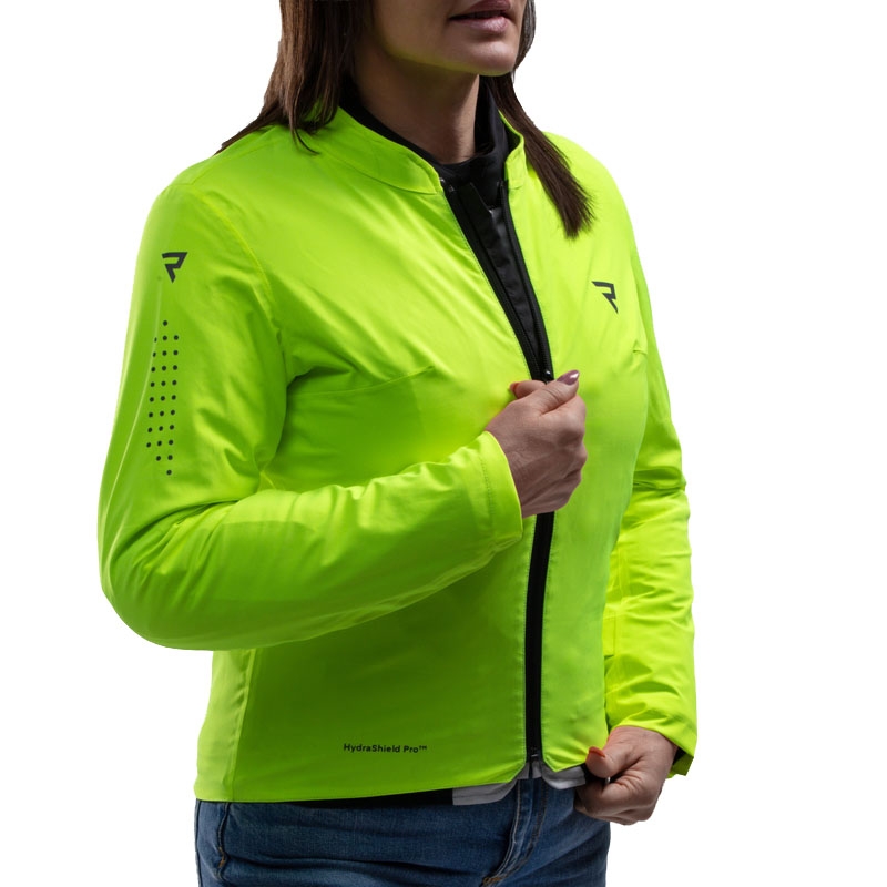 Dame motorcykeljakke Rebelhorn Swift lysegrå-fluo gul