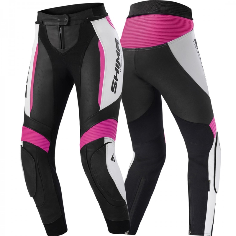 Dame motorcykelbukser Shima Miura 2.0 sort-fluo pink