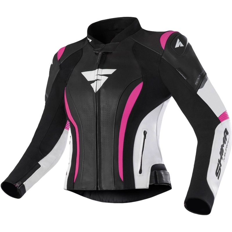 Dame motorcykeljakke Shima Miura 2.0 sort-fluo pink
