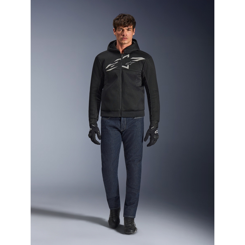 Alpinestars Chrome Superairflow motorcykelsweatshirt sort-mørkegrå-hvid