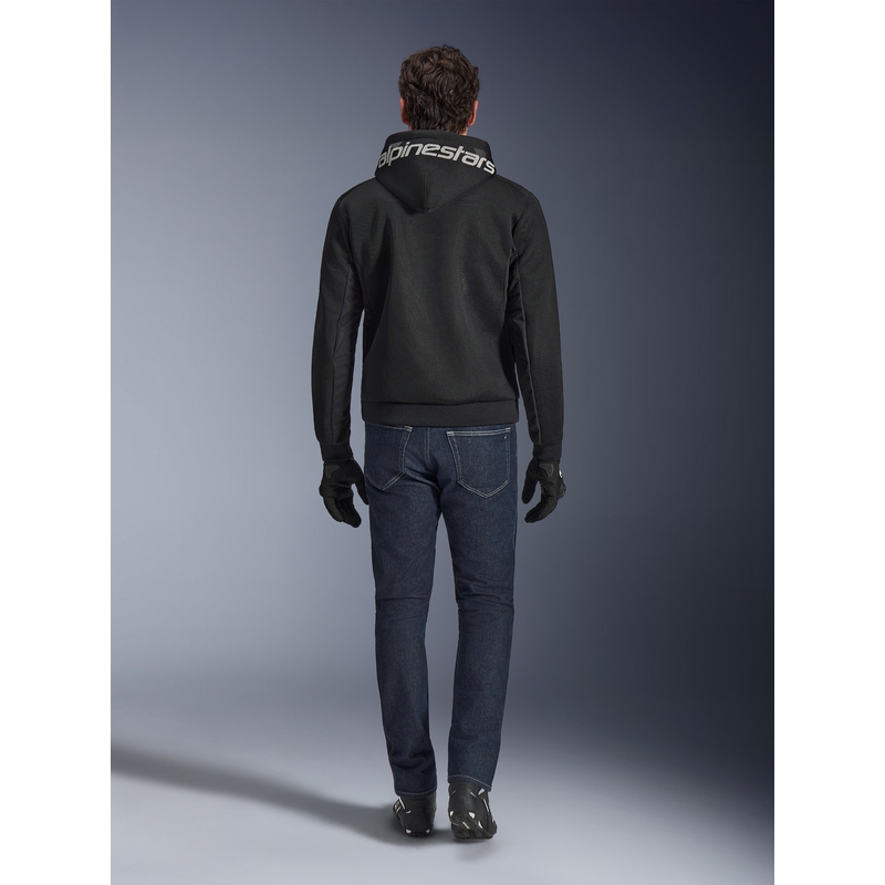 Alpinestars Chrome Superairflow motorcykelsweatshirt sort-mørkegrå-hvid
