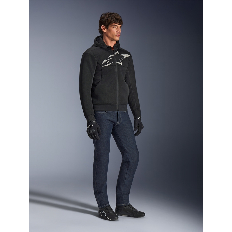 Alpinestars Chrome Superairflow motorcykelsweatshirt sort-mørkegrå-hvid