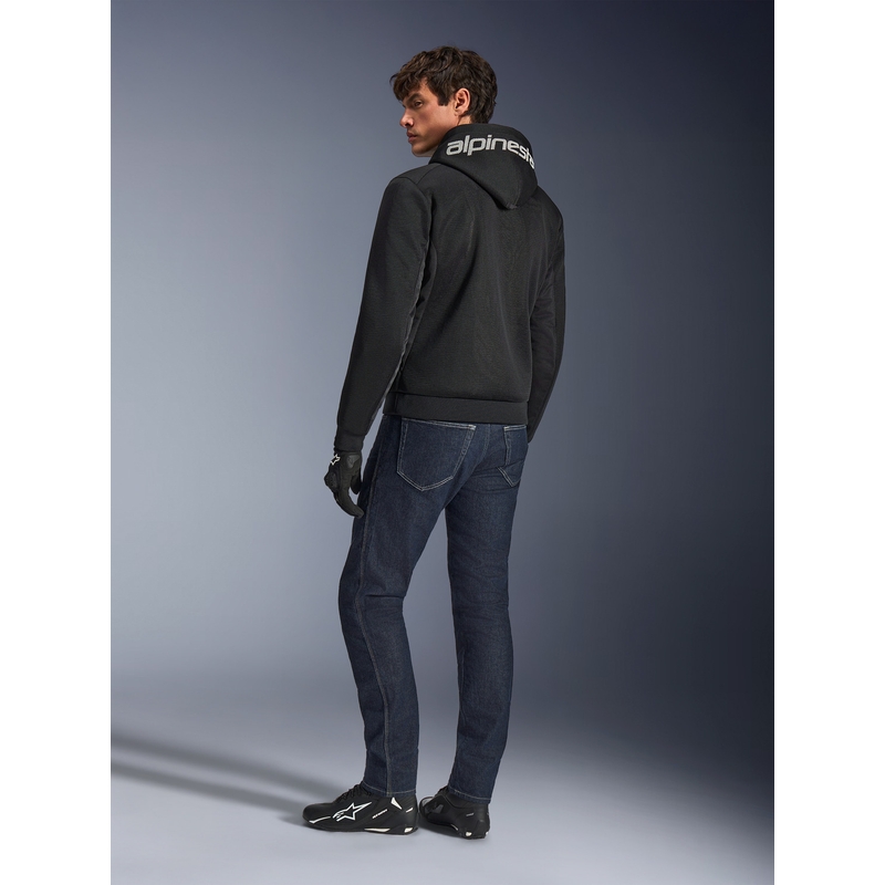 Alpinestars Chrome Superairflow motorcykelsweatshirt sort-mørkegrå-hvid