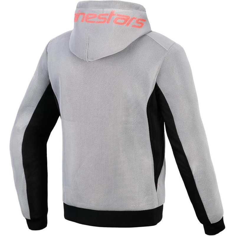 Alpinestars Chrome Superairflow motorcykelsweatshirt sort-lysegrå-fluo rød