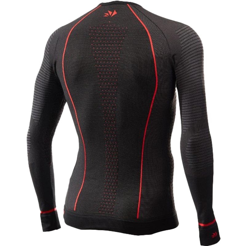 Funktionel langærmet T-shirt SIXS TS2W CU sort-rød