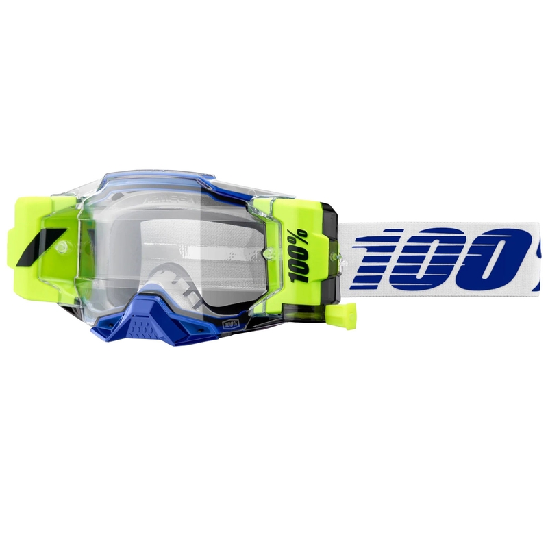 Motocross-briller 100% - USA Armega Forecast blå med klar plexiglas