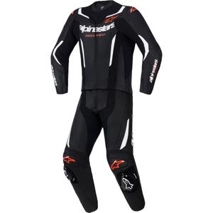 Alpinestars GP Force V2 todelt læderdragt, sort-hvid-fluo rød