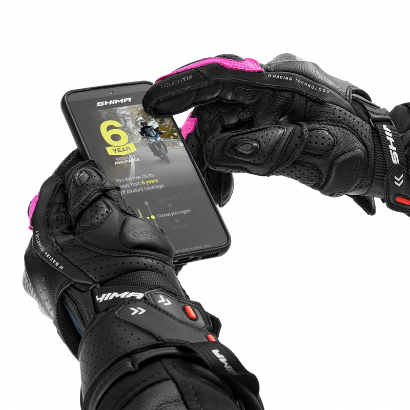 Dame motorcykelhandsker Shima RS-3 pink