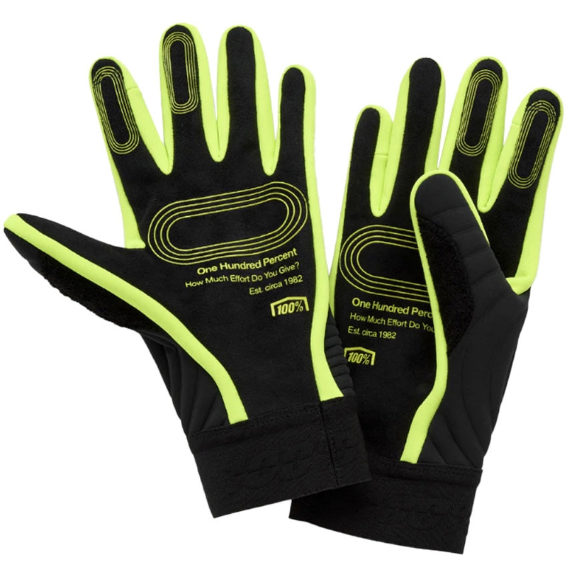 Motocrosshandsker 100% - USA BRISKER EXTREME fluo gul-sort