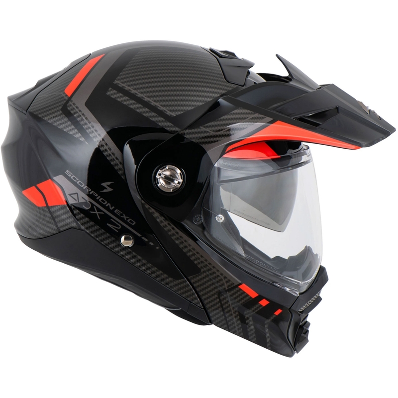 Scorpion ADX-2 LEWIS motorcykelhjelm med vippefunktion, sort-rød