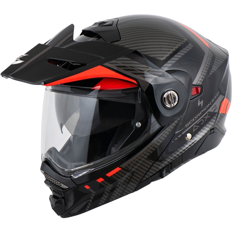 Scorpion ADX-2 LEWIS motorcykelhjelm med vippefunktion, sort-rød