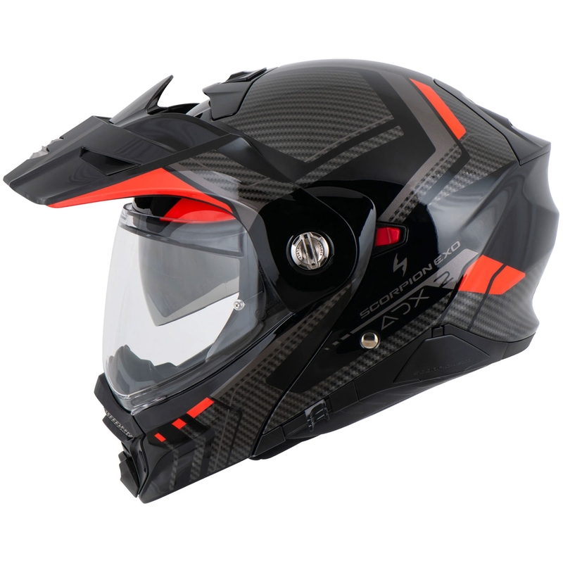 Scorpion ADX-2 LEWIS motorcykelhjelm med vippefunktion, sort-rød