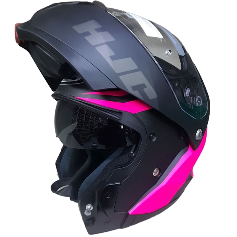 Flip-up motorcykelhjelm HJC C91N Nepos MC8SF sort-pink