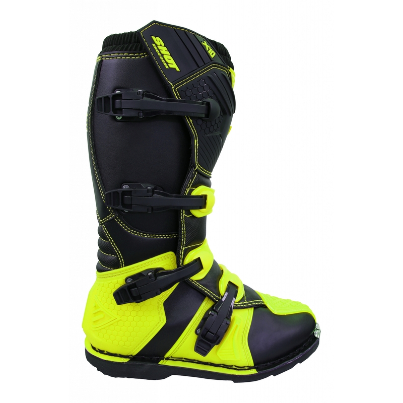 Boty na motorku Shot X10 černo-fluo žluté výprodej