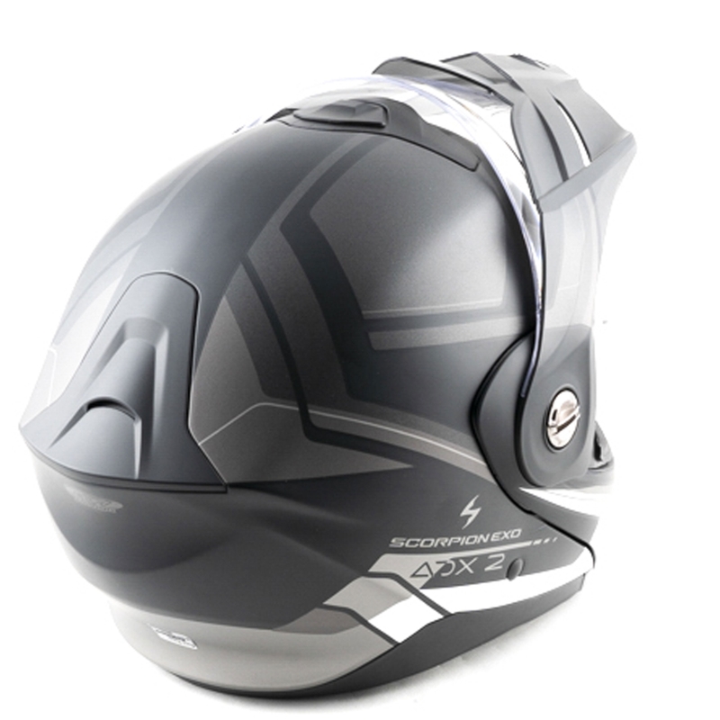 Scorpion ADX-2 LEWIS flip-up motorcykelhjelm, mat sort-sølv