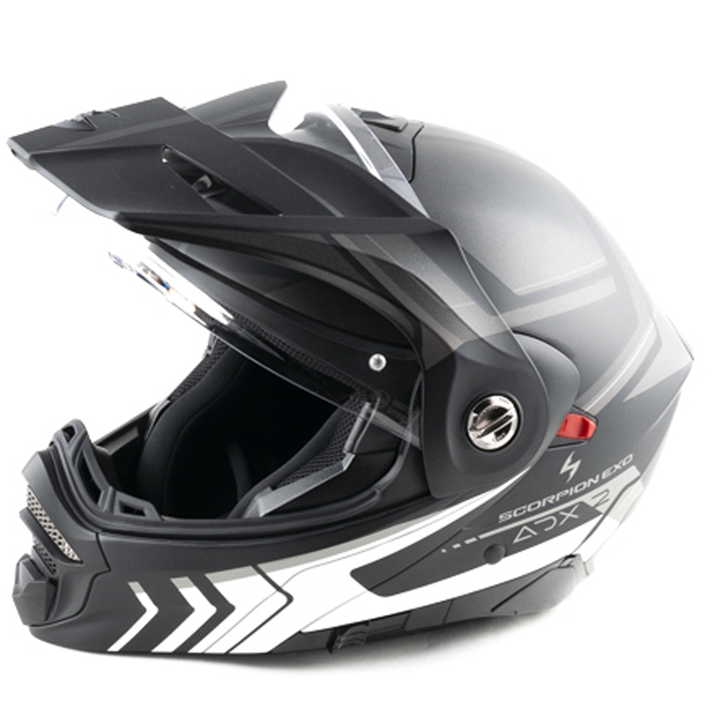 Scorpion ADX-2 LEWIS flip-up motorcykelhjelm, mat sort-sølv
