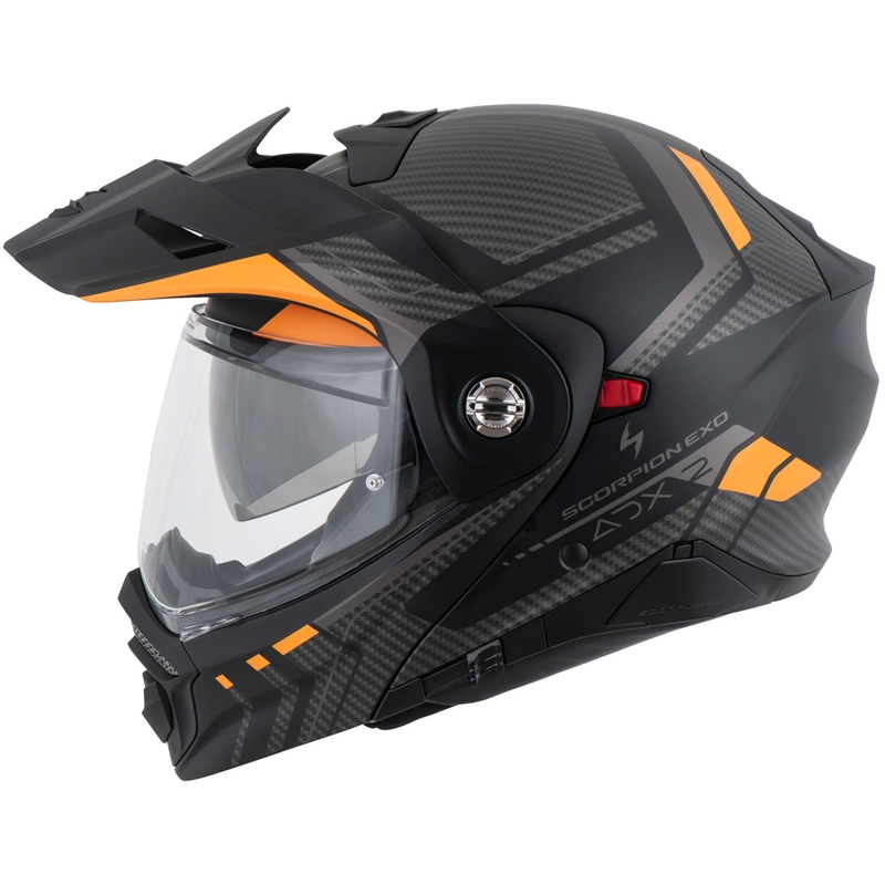 Flip-up motorcykelhjelm Scorpion ADX-2 LEWIS mat sort-orange