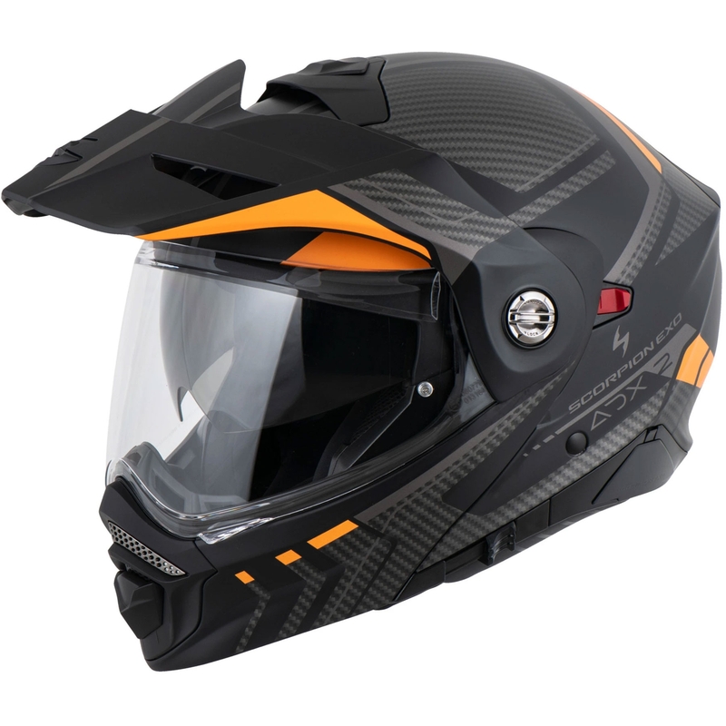 Flip-up motorcykelhjelm Scorpion ADX-2 LEWIS mat sort-orange