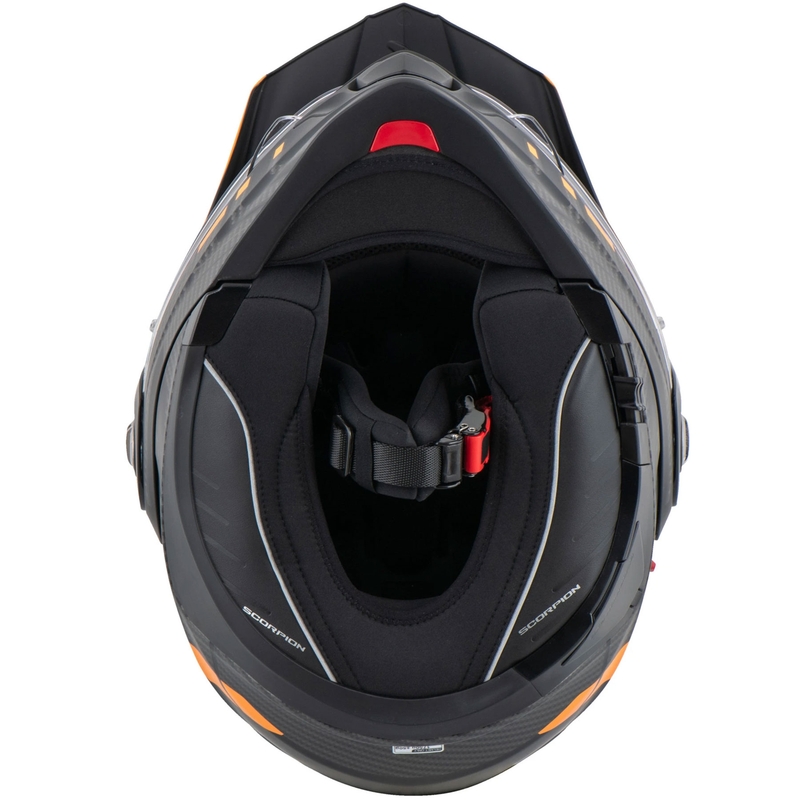 Flip-up motorcykelhjelm Scorpion ADX-2 LEWIS mat sort-orange