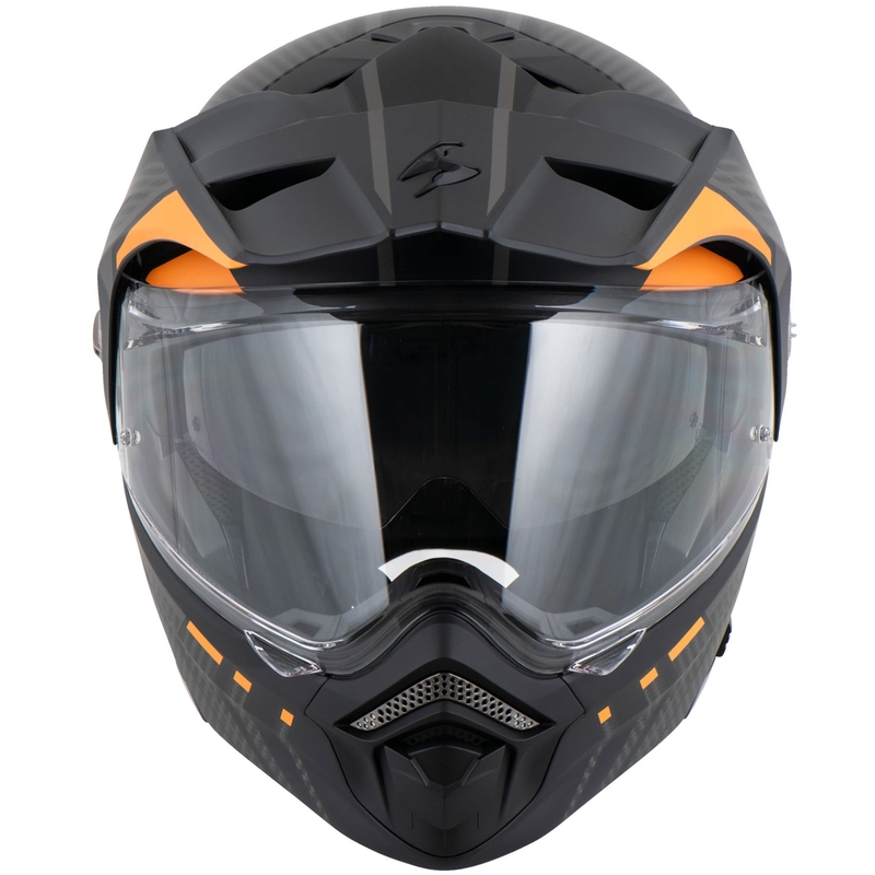 Flip-up motorcykelhjelm Scorpion ADX-2 LEWIS mat sort-orange