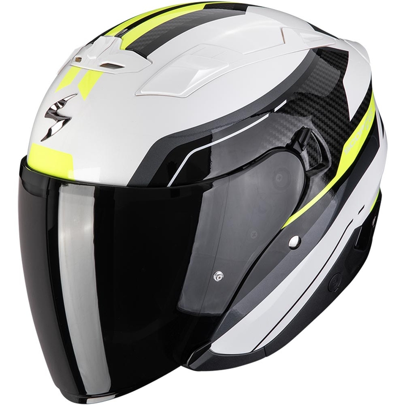 Scorpion EXO-230 Hipe åben motorcykelhjelm hvid-sort-fluo gul