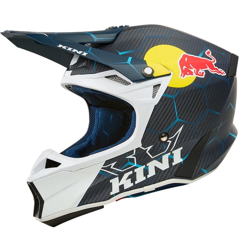 Motocross hjelm KINI Red Bull MXC2 2.0 blå-hvid