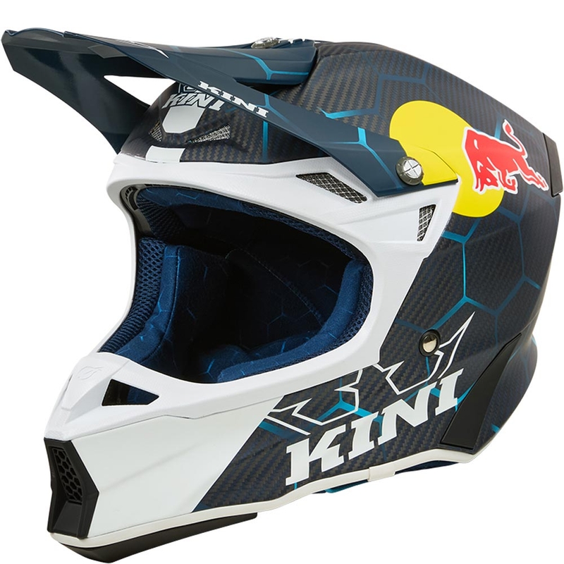 Motocross hjelm KINI Red Bull MXC2 2.0 blå-hvid