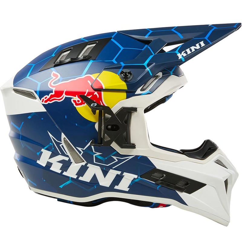 Motocross hjelm KINI Red Bull EXC blå-hvid