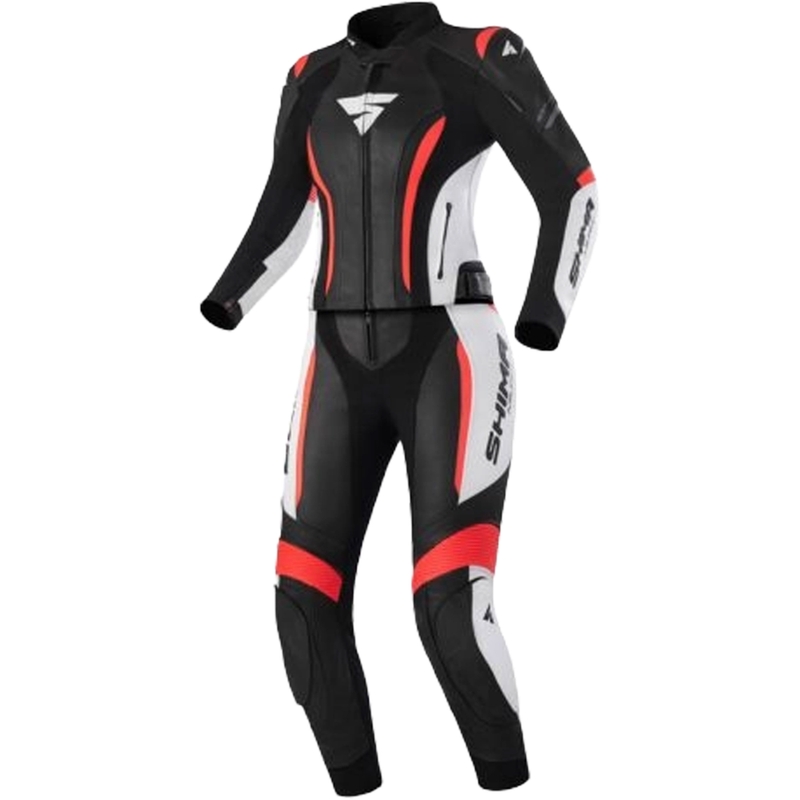Shima Miura 2.0 sort-hvid-fluerød motorcykeloverall til kvinder