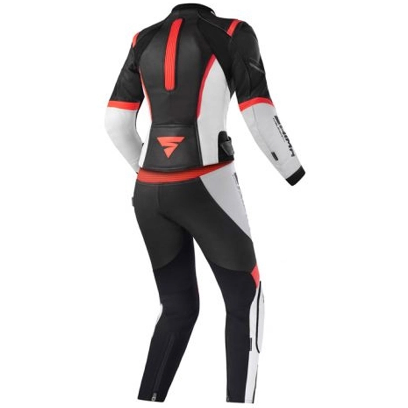 Shima Miura 2.0 sort-hvid-fluerød motorcykeloverall til kvinder