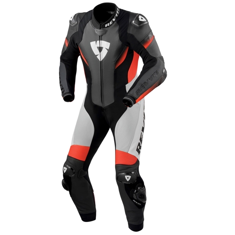 Revit Control Black-Fluo Red Motorcykeloverall i læder