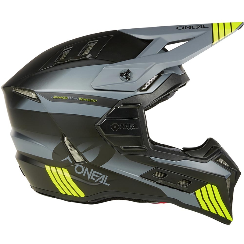 Motocross hjelm O´Neal EX-SRS Hitch sort-grå-fluo gul