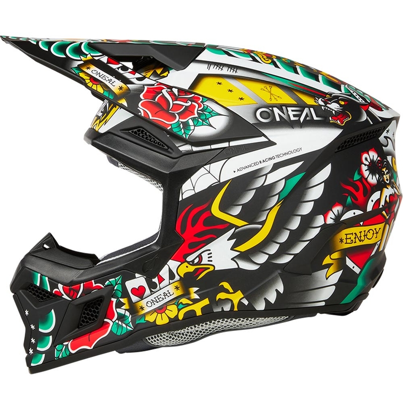 Børne motocross hjelm O'Neal 3SRS Inked flerfarvet