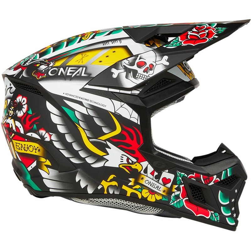 Børne motocross hjelm O'Neal 3SRS Inked flerfarvet
