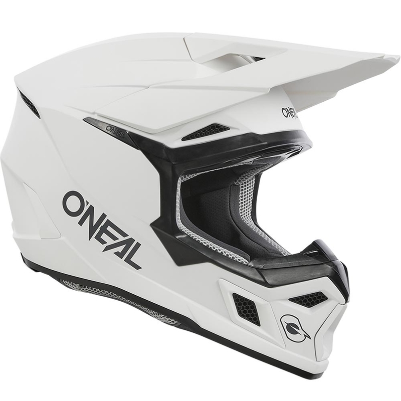 Motocross hjelm O´Neal 3SRS Solid mat hvid