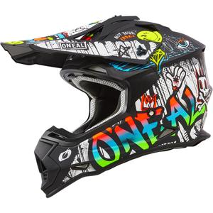 Motocross hjelm O´Neal 2SRS Rancid mat sort-hvid