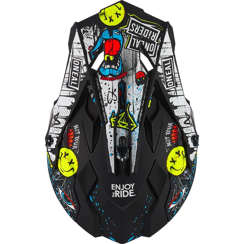 Motocross hjelm O´Neal 2SRS Rancid mat sort-hvid