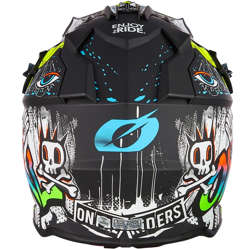 Motocross hjelm O´Neal 2SRS Rancid mat sort-hvid