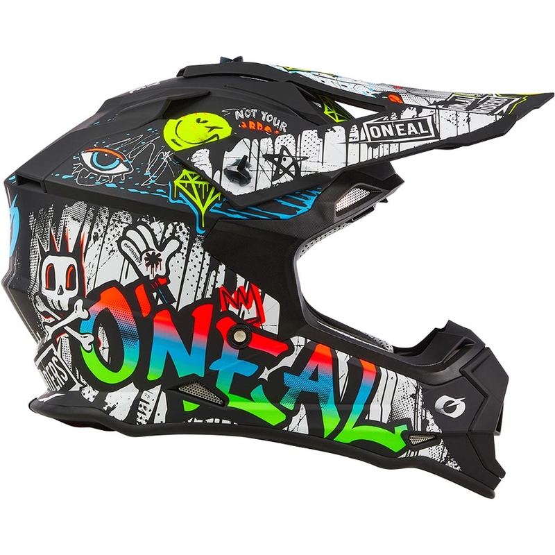 Motocross hjelm O´Neal 2SRS Rancid mat sort-hvid