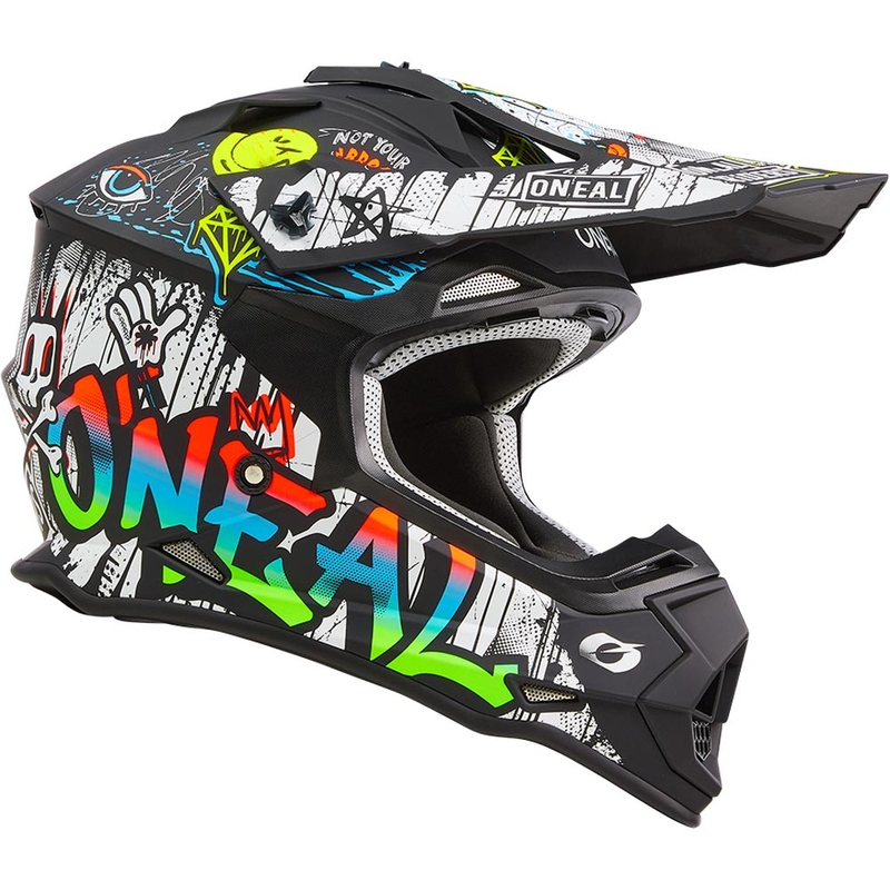 Motocross hjelm O´Neal 2SRS Rancid mat sort-hvid