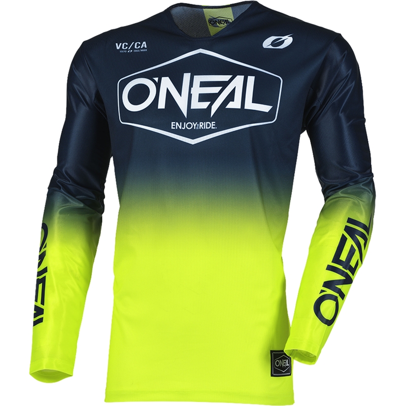 O'Neal Mayhem Hexx motocross trøje blå-fluo gul