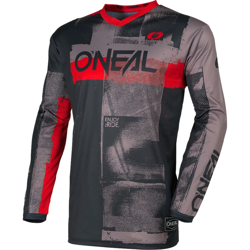 Motocross trøje O'Neal Element Roller grå-rød