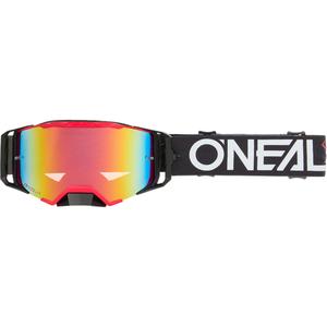 Motocross-briller O´Neal B-33 Hexa sort-rød (iridiumrød plexiglas)