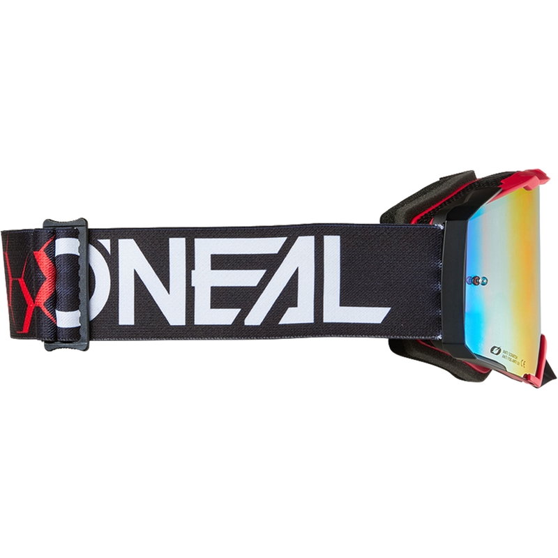 Motocross-briller O´Neal B-33 Hexa sort-rød (iridiumrød plexiglas)