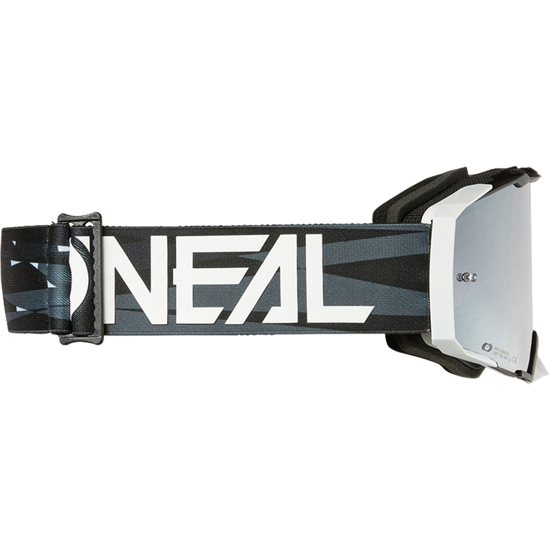 Motocrossbriller O´Neal B-33 Ictus sort-hvid (sølvspejlet plexiglas)