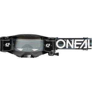 Motocross-briller O´Neal B-33 Ictus sort-hvid med Roll Off-system (klar plexiglas)